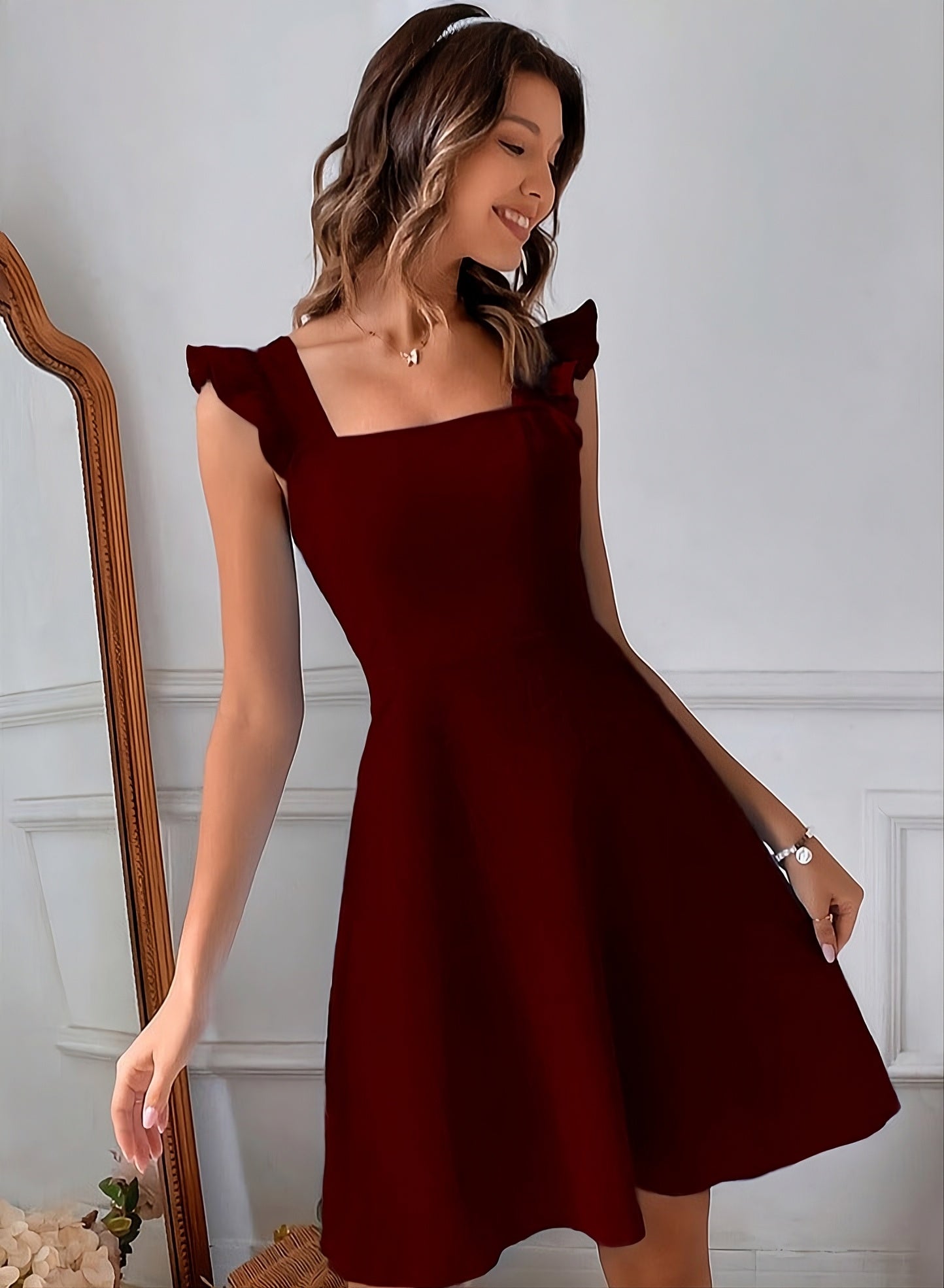 Vestido corto con nudo de lazo en la espalda - Claudia